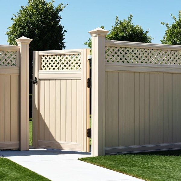 Beige Vinly Fence Battle Ground, Wa. Beige Vinyl Fence - Expert Fencing Contractor In Vancouver Wa.