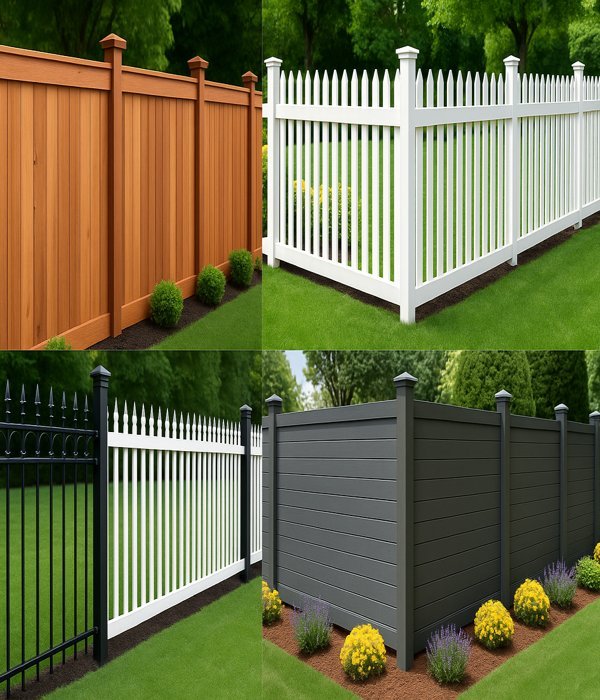 Fence Repairs of All Styles Battle Ground, Wa. Collage of four nice fences in Battle Ground, Wa.